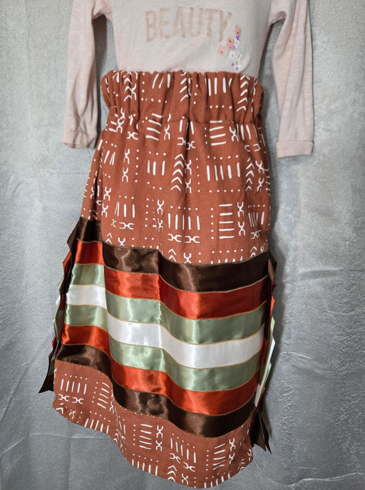 Kids Ribbon Skirt | Burnt Orange | Arrows