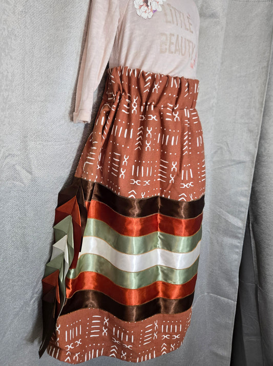 Kids Ribbon Skirt | Burnt Orange | Arrows